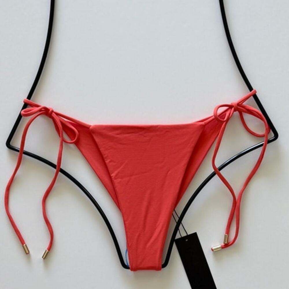 Indah Swim - COLLINS Tie Side Bikini Bottom - Coral - Skimpy - L - NWT